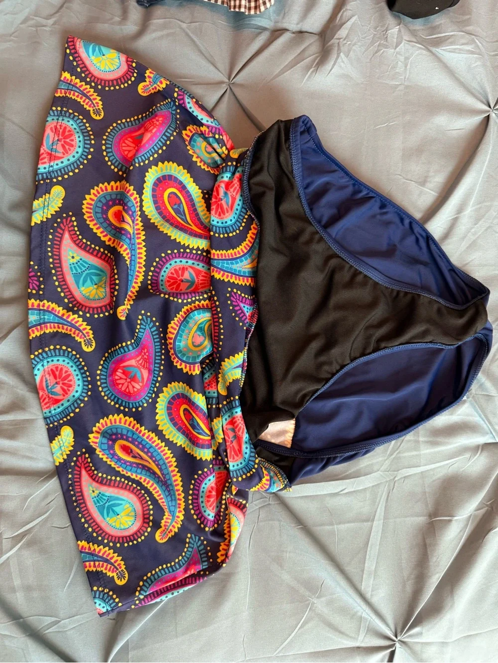 VENUS Navy Paisley Halter Bikini Set with Skirt